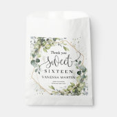 Trendy boho eucalyptus grün gold 16 . Geburtstag Geschenktütchen (Vorderseite)