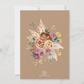 Trendy Boho Fall Floral Pumpkin Save the Date (Rückseite)