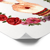 Trendy Boho Floral Octopus Peace Sign Wasserfarbe Poster (Ecke)