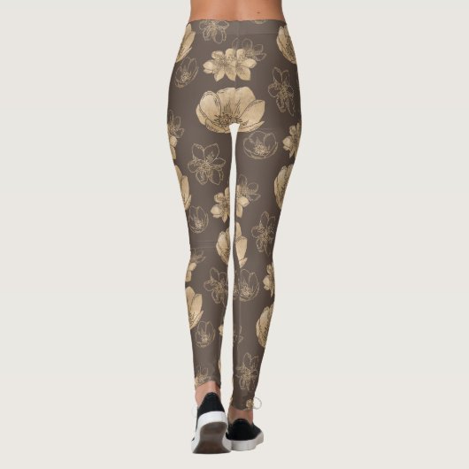 Trendy Boho Gold Foil Muster Leggings (Rückseite)