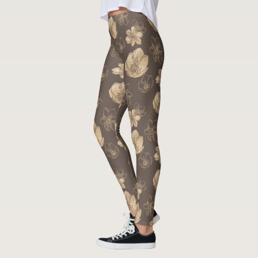 Trendy Boho Gold Foil Muster Leggings (Links)