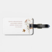 Trendy Boho neutrale Wildblumen im Herbst auf Weiß Gepäckanhänger (Rückseite horizontal)