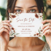 Trendy Boho Pampas Grass Floral Terracotta Save The Date
