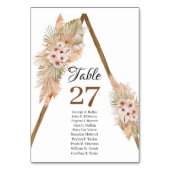 Trendy Boho Pampas Grass getrocknet Palm Holz Arch Tischnummer (Vorderseite)