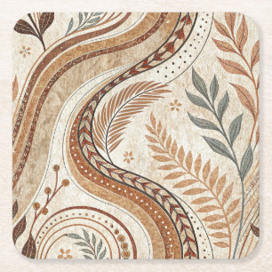 Trendy Boho Pattern Paper Untersetzer