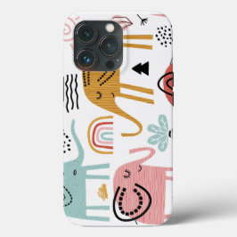 Trendy Boho Pink Green Elephant Tough Case iPhone