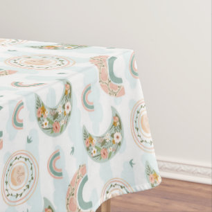 Trendy Boho Rainbow Floral Moon Sun Baby Dusche Tischdecke