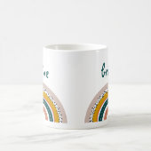 Trendy Boho Rainbow Shine Bright Moderne Textpunkt Kaffeetasse (Mittel)