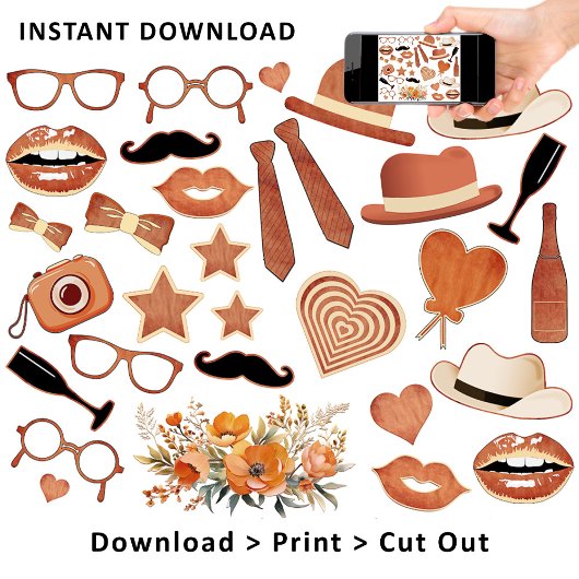 Trendy Boho Rustic Fun Foto Stand Wedding Props Poster