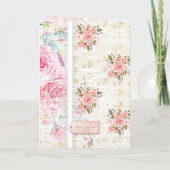 Trendy boho Shabby Chic Angels Taufe Einladung (Rückseite)