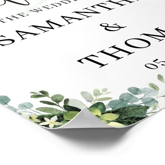 Trendy Boho Succulent Blumen Hochzeitszeichen Poster (Ecke)