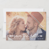 Trendy Boho Tribal Typografy Foto Save the Date (Vorderseite)