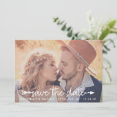 Trendy Boho Tribal Typografy Foto Save the Date (Stehend Vorderseite)