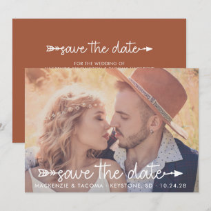Trendy Boho Tribal Typografy Foto Save the Date