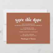 Trendy Boho-Typografie Foto Save the Date (Rückseite)