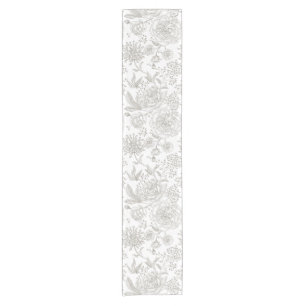 Trendy boho Vintage Blume neutrale graue Rose  Kurzer Tischläufer