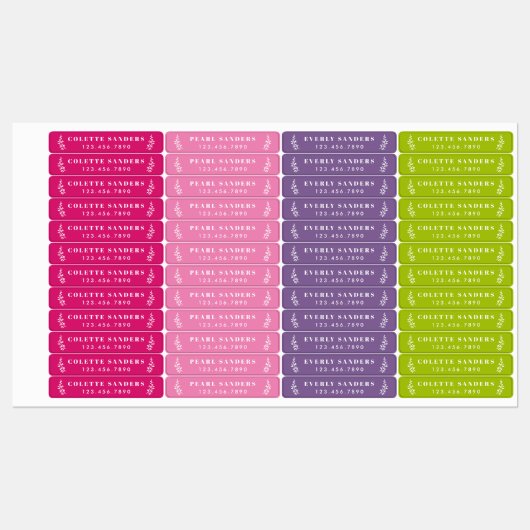 Trendy Boho Waterproof Name Labels Etiketten (Blatt)