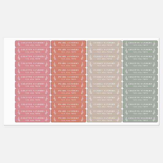 Trendy Boho Waterproof Name Labels Etiketten (Blatt)