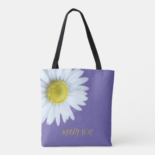 Trendy Boho White Yellow Lila Tasche (Rückseite)