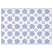 Trendy Boho Winter Blue, White Mandala Pattern Zen Tischdecke (Vorderseite (Horizontal))