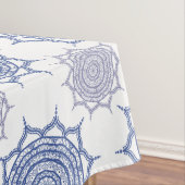 Trendy Boho Winter Blue, White Mandala Pattern Zen Tischdecke (Beispiel)