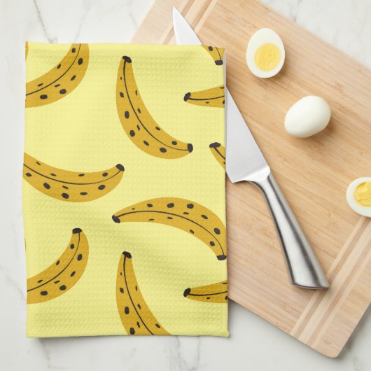 Trendy Bold Banana Patten Yellow Geschirrtuch (Viertel Falte)