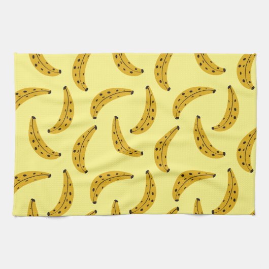 Trendy Bold Banana Patten Yellow Geschirrtuch (Horizontal)