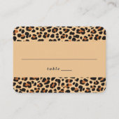 Trendy Bold Brown und Beige Leopard Print Pattern Platzkarte (Vorderseite)