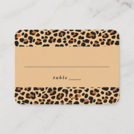 Trendy Bold Brown und Beige Leopard Print Pattern Platzkarte