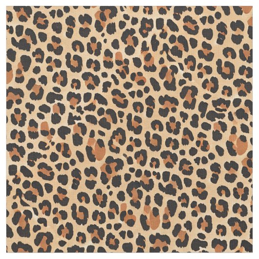 Trendy Bold Brown und Beige Leopard Print Pattern Stoff (Nahaufnahme)