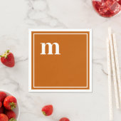 Trendy Bold Lower Case Monogram Burnt Orange Serviette (Beispiel)