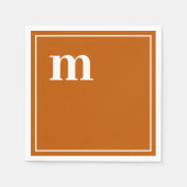 Trendy Bold Lower Case Monogram Burnt Orange Serviette (Vorderseite)