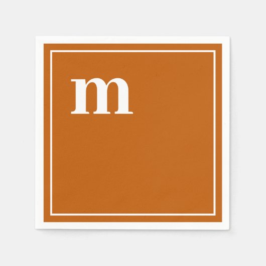 Trendy Bold Lower Case Monogram Burnt Orange Serviette (Vorderseite)