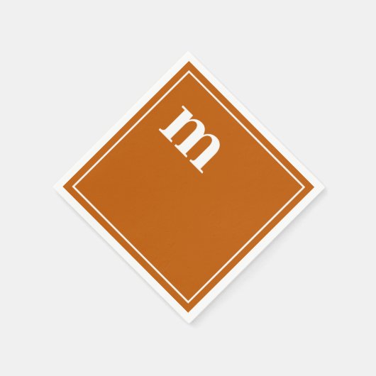 Trendy Bold Lower Case Monogram Burnt Orange Serviette (Ecke)
