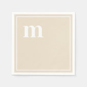 Trendy Bold Lower Case Monogram Champagne Beige Serviette (Vorderseite)