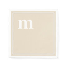 Trendy Bold Lower Case Monogram Champagne Beige