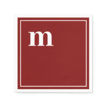 Trendy Bold Lower Case Monogram Garnet Red