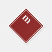 Trendy Bold Lower Case Monogram Garnet Red Serviette (Ecke)
