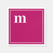Trendy Bold Lower Case Monogram Magenta Serviette (Vorderseite)