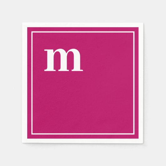 Trendy Bold Lower Case Monogram Magenta Serviette (Vorderseite)