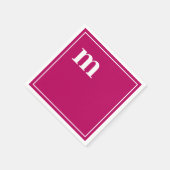 Trendy Bold Lower Case Monogram Magenta Serviette (Ecke)