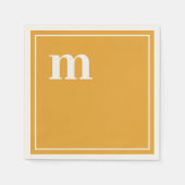 Trendy Bold Lower Case Monogram Marigold Yellow Serviette (Vorderseite)