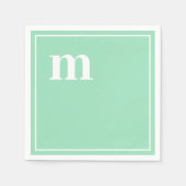Trendy Bold Lower Case Monogram Seafoam Green Serviette (Vorderseite)