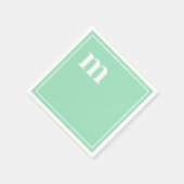Trendy Bold Lower Case Monogram Seafoam Green Serviette (Ecke)