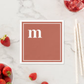 Trendy Bold Lower Case Monogram Terracotta Napkins Serviette (Beispiel)