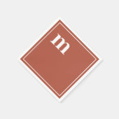 Trendy Bold Lower Case Monogram Terracotta Napkins Serviette (Ecke)