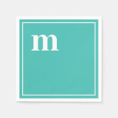 Trendy Bold Lower Case Monogram Türkis Blue Serviette (Vorderseite)