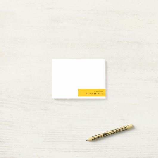 Trendy Bold Mustard Yellow Minimal einfach Post-it Klebezettel (Auf Schreibtisch)