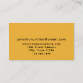 Trendy Bold Mustard Yellow Monogram Visitenkarte (Rückseite)