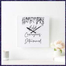 Trendy Bold mutig entschlossen Quadratische Wanduhr